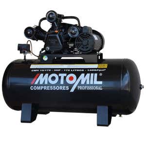 Compressor 15 Pés 3 HP 175 Litros 3 Pistões CMW com Motor Mono MOTOMIL